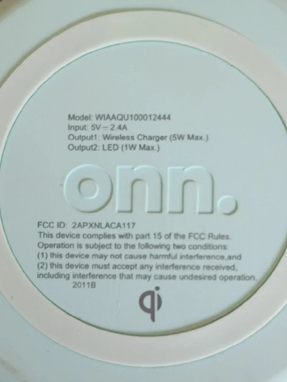 Onn Running Wireless Charger Pad in Mint & Has A Night Light On Pad.